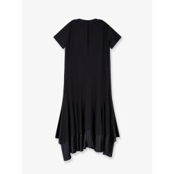 Cotton dress with pleated details