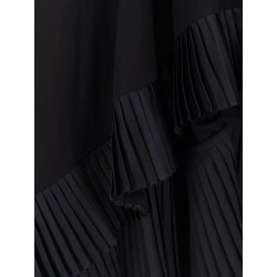 Cotton dress with pleated details