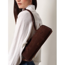Teckel Medium suede shoulder bag