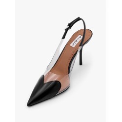Le Coeur PVC and leather slingback décolleté