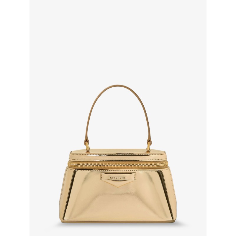 Antigona mirror-effect leather beauty case