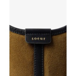 Douce suede and leather shoulder bag