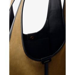 Douce suede and leather shoulder bag