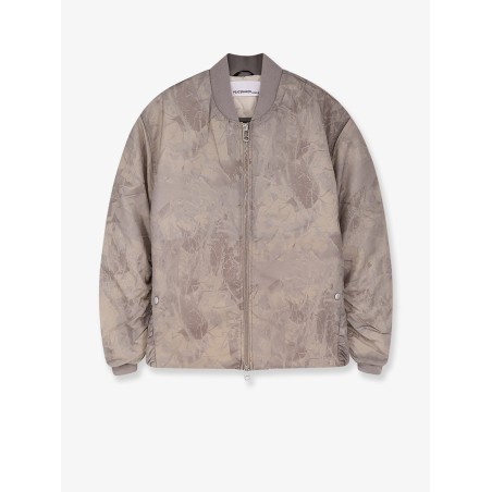 Minimal printed fabric bomber