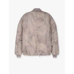 Minimal printed fabric bomber