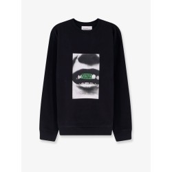 Loose Fit Crewneck Smile Print Sweatshirt