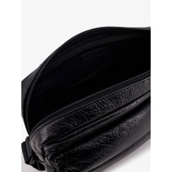 Leather crossbody bag with logo on the front