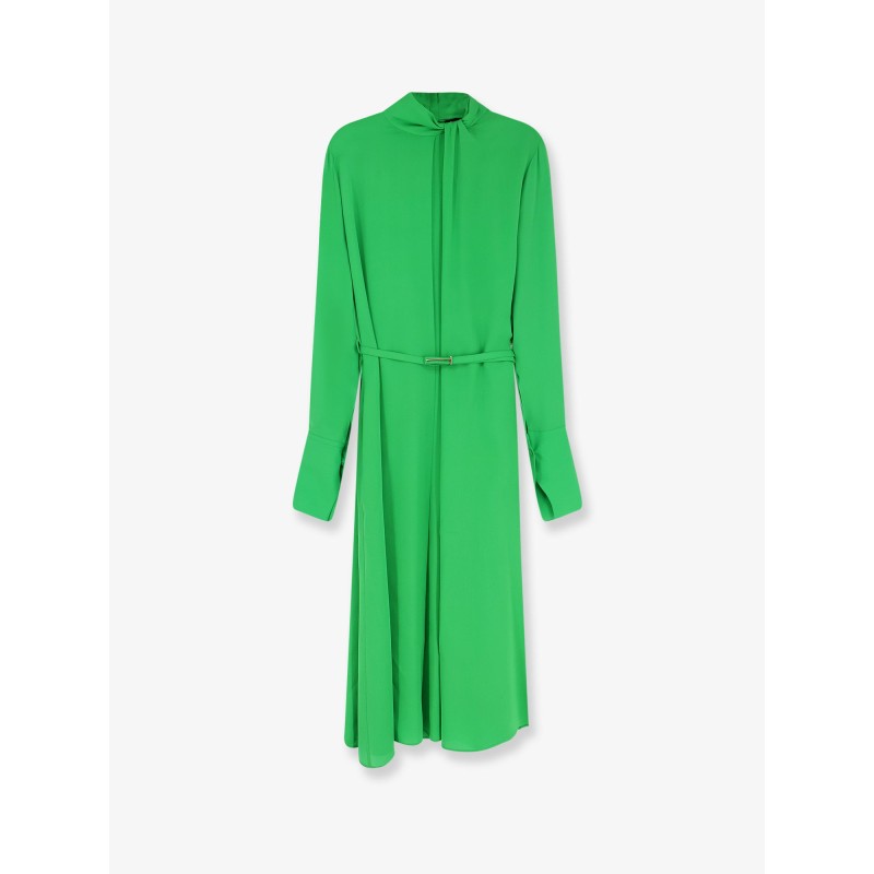 Silk dress with belt