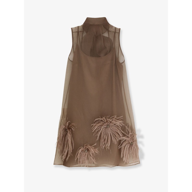 Albee mini dress with feathers detail