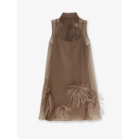 Albee mini dress with feathers detail