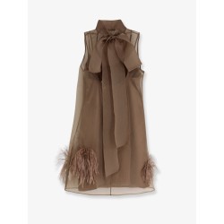 Albee mini dress with feathers detail