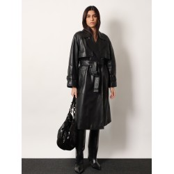 First Class leather trench with padding