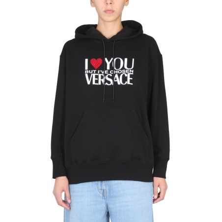 SWEATSHIRT WITH I LOVE YOU LOGO
