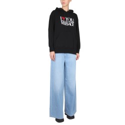 SWEATSHIRT WITH I LOVE YOU LOGO