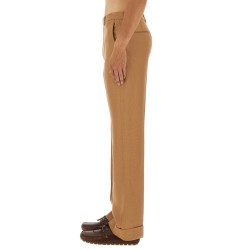 GABARDINE PANTS WITH LAPELS