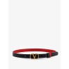 Leather belt with VLogo Signature
