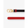 Leather belt with VLogo Signature