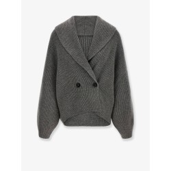 Shawl-Lapel wool cardigan