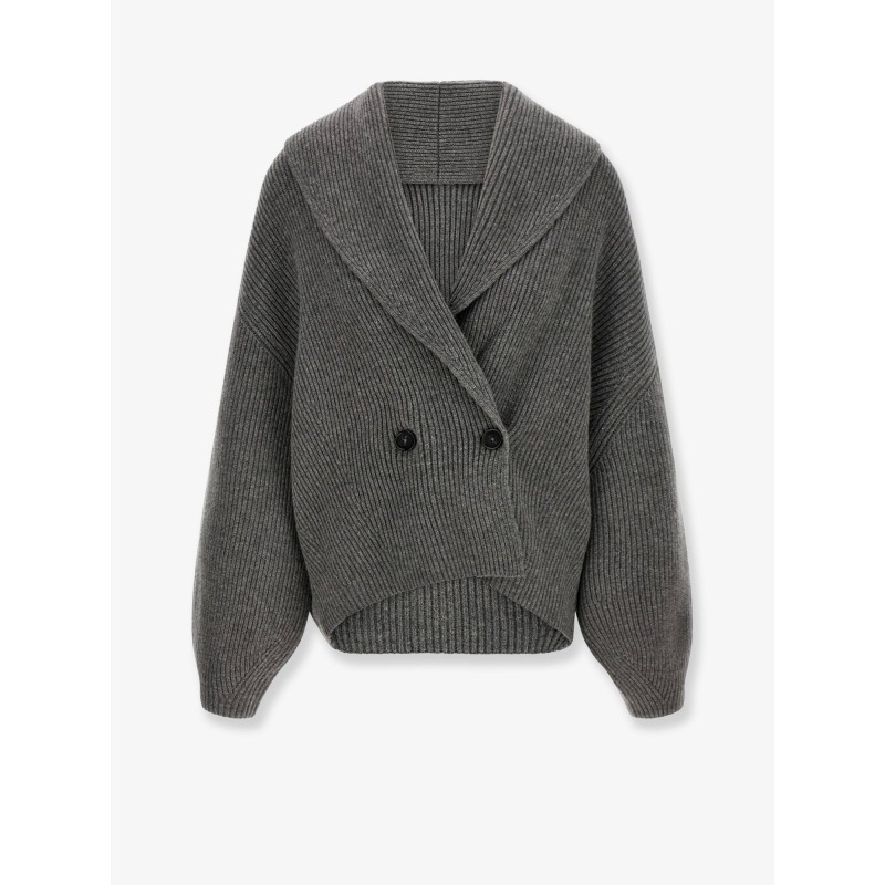 Shawl-Lapel wool cardigan