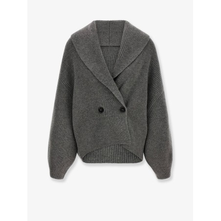 Shawl-Lapel wool cardigan