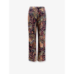 Multicolor fabric trousers
