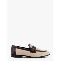 Raffia and leather loafers