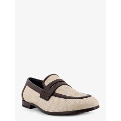 Raffia and leather loafers