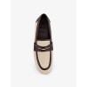 Raffia and leather loafers