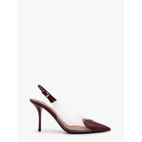 Leather and PVC Slingbacks 90