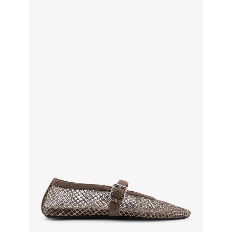 Flat mesh ballerinas with rhinestone detail