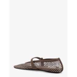 Flat mesh ballerinas with rhinestone detail