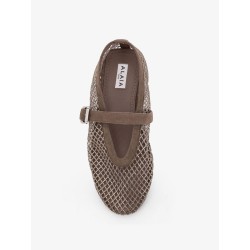 Flat mesh ballerinas with rhinestone detail