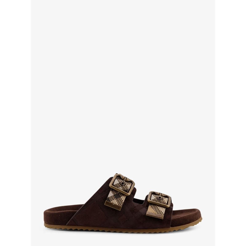 Urchin suede and synthetic fabric sandals