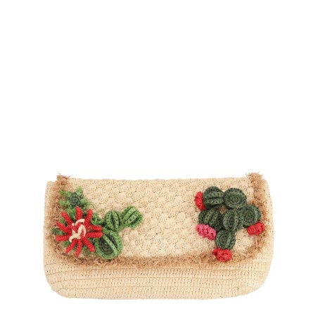 RAFFIA "CACTUS" CLUTCH BAG