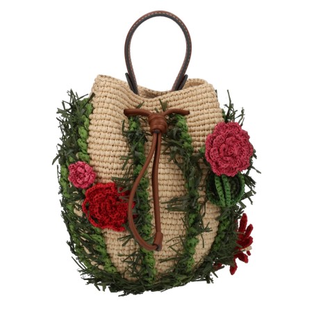 "CACTUS" BAG WITH FLORAL DETAILS