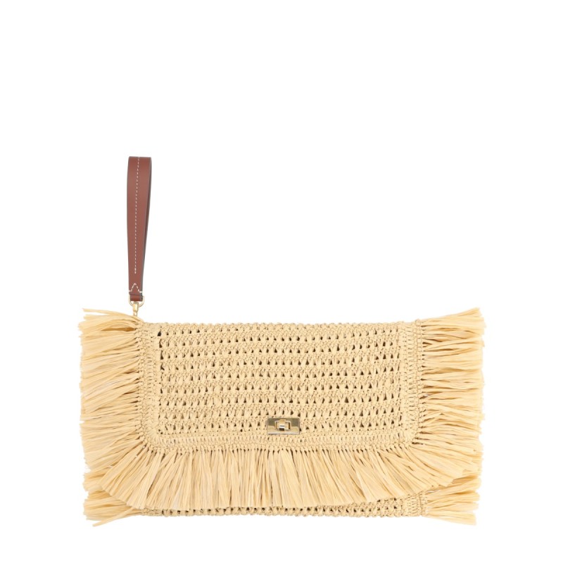 OVERSIZE RAFFIA CLUTCH BAG