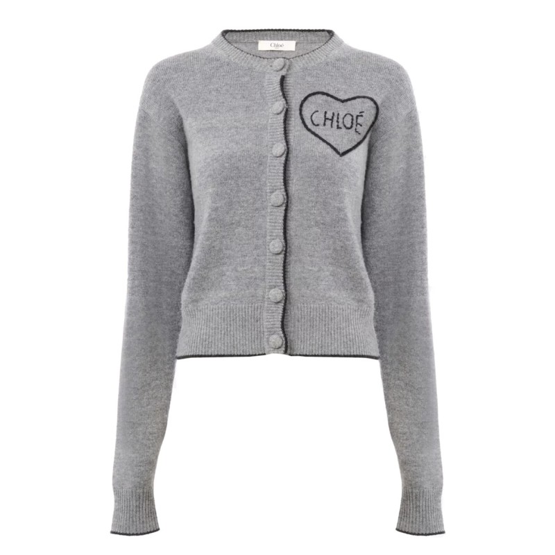FITTED CARDIGAN WITH LOGO