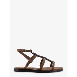 Suede sandals with Monili details