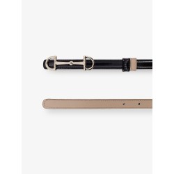 Leather belt with metal Horsebit