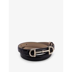 Leather belt with metal Horsebit