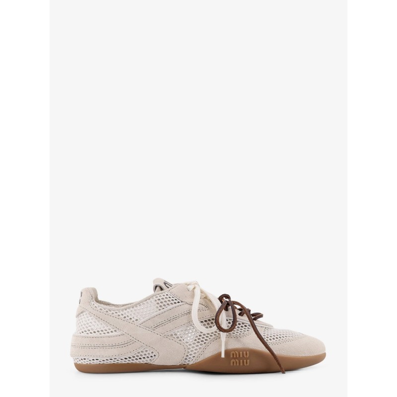 Mesh sneakers with suede inserts