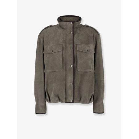 Suede Jacket with leather profiles