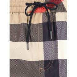 Nylon swim trunk with Check print