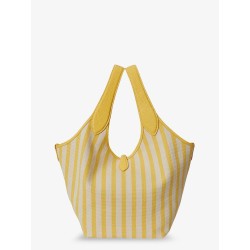 Canvas handbag with striped pattern