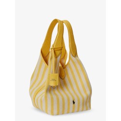 Canvas handbag with striped pattern