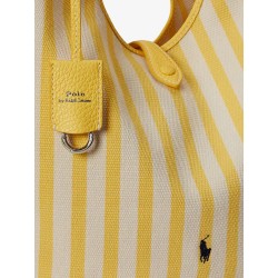 Canvas handbag with striped pattern