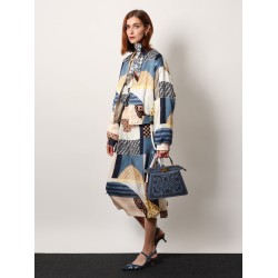 Reversible patchwork silk bomber