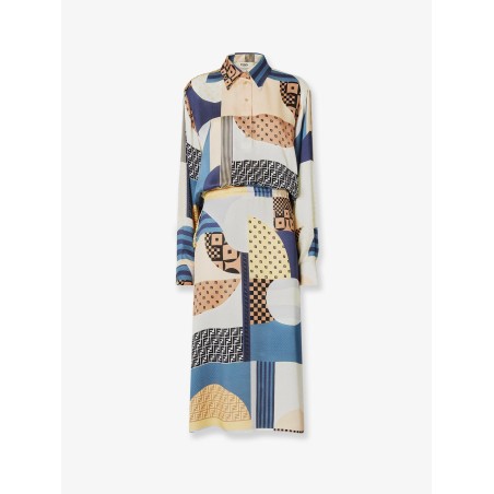 Patchwork silk dress