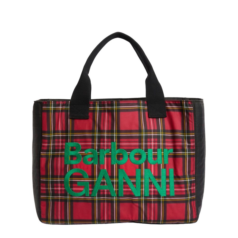 BARBOUR X GANNI WAXED COTTON TOTE BAG