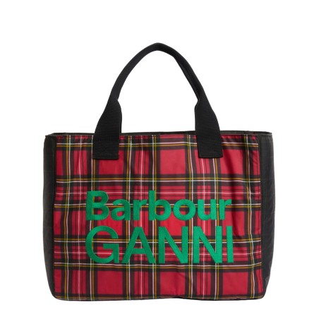 BARBOUR X GANNI WAXED COTTON TOTE BAG